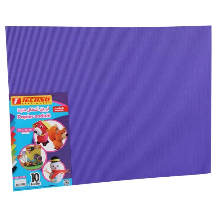 Feuilles Papier Ondule TECHNO 50x65cm Violet