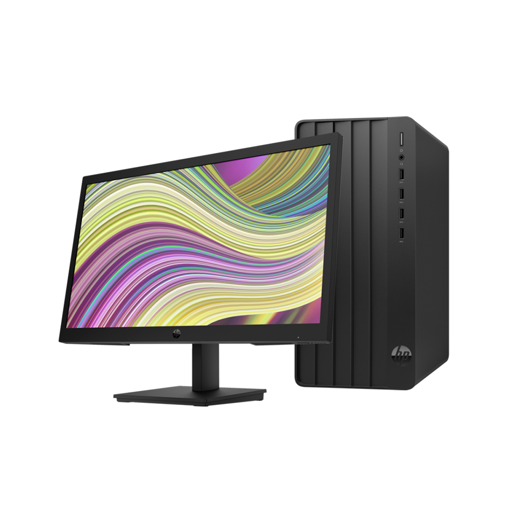Ordinateur de Bureau HP 290 G9 Tour Intel Core i3-12100 8Go DDR4 512Go SSD NVMe Graveur DVD FreeDos Clavier et Sourie HP125 Avec Ecran HP P22v 21.5" G5 HDMI VGA FHD