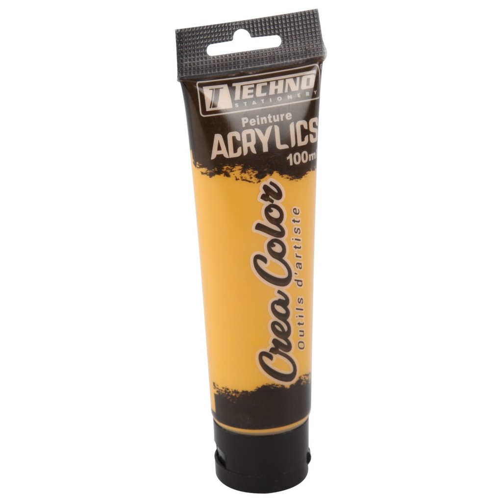 Tube Peinture Acrylique TECHNO 100ml Jaune Crea