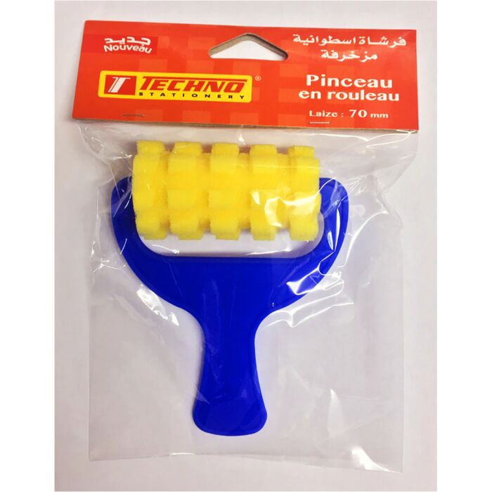 Pinceau Mousse TECHNO en Rouleau Effet Carreaux GM