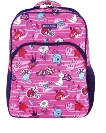 Sac a Dos Crèche GABOL Sticker Poche Carré Fuchsia