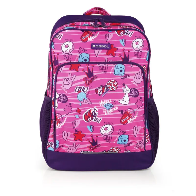 Sac a Dos Scolaire GABOL Sticker GM 2 Compartiment Fuchsia