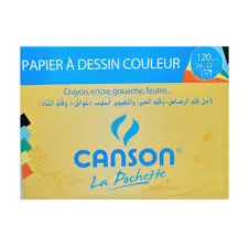 Pochette De Papiers à Dessin CANSON 10 Feuilles 24x32cm 120g 10 Couleur