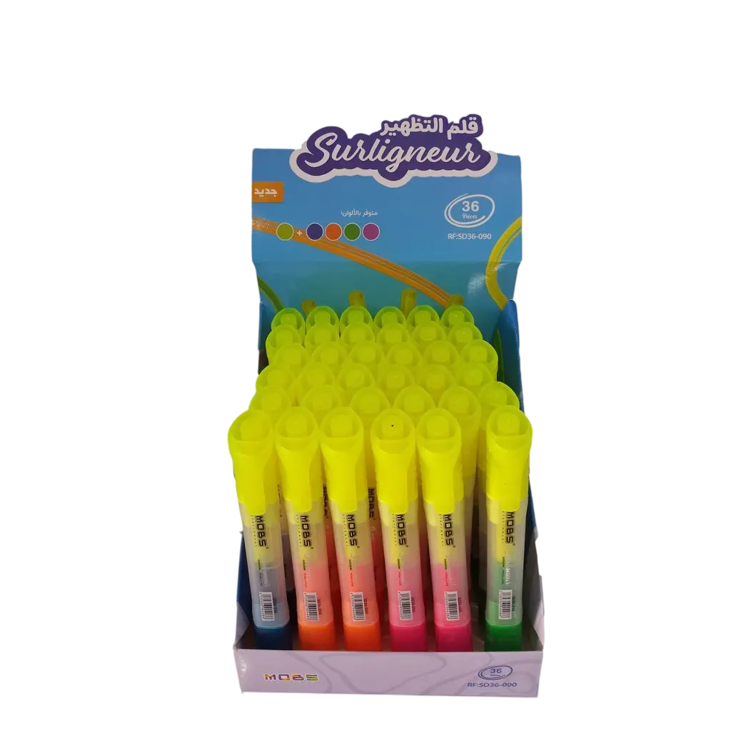 Marqueur Fluorescent MOBS 2en1 2 Couleurs Multi-Couleurs
