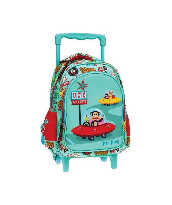 Sac à Dos Scolaire à Roulette GIM Paul Frank Vert
