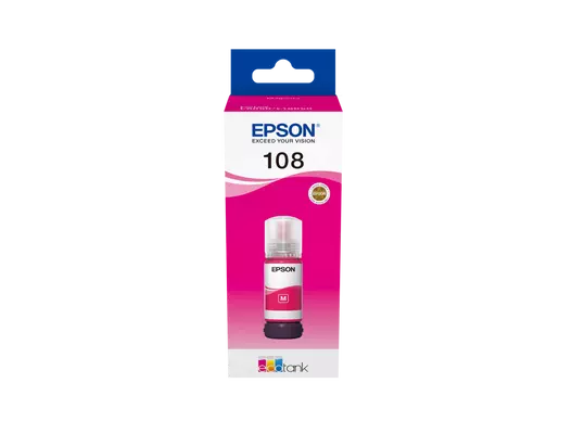 Bouteille D'encre EPSON 108 EcoTank Magenta pour Imprimantes L18050 L8050 L8100