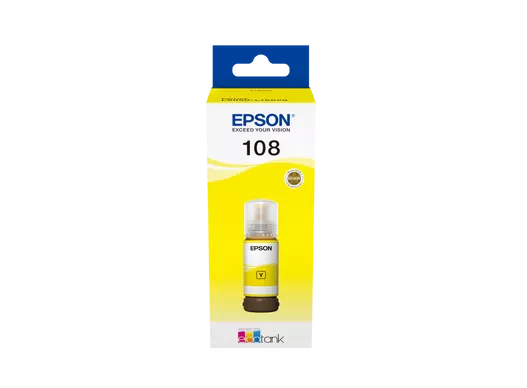 Bouteille D'encre EPSON 108 EcoTank Yellow Pour Imprimantes  L18050 L8050 L8100