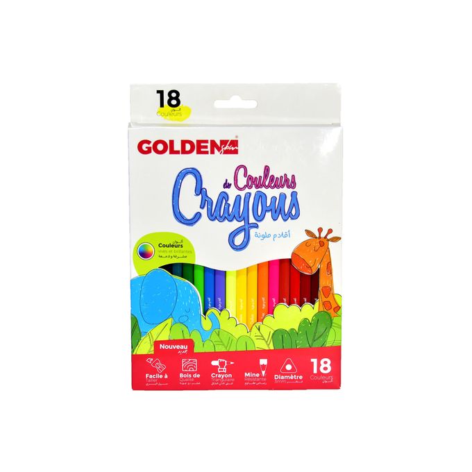 Crayons De Couleur GOLDEN Jungle Boite De 18