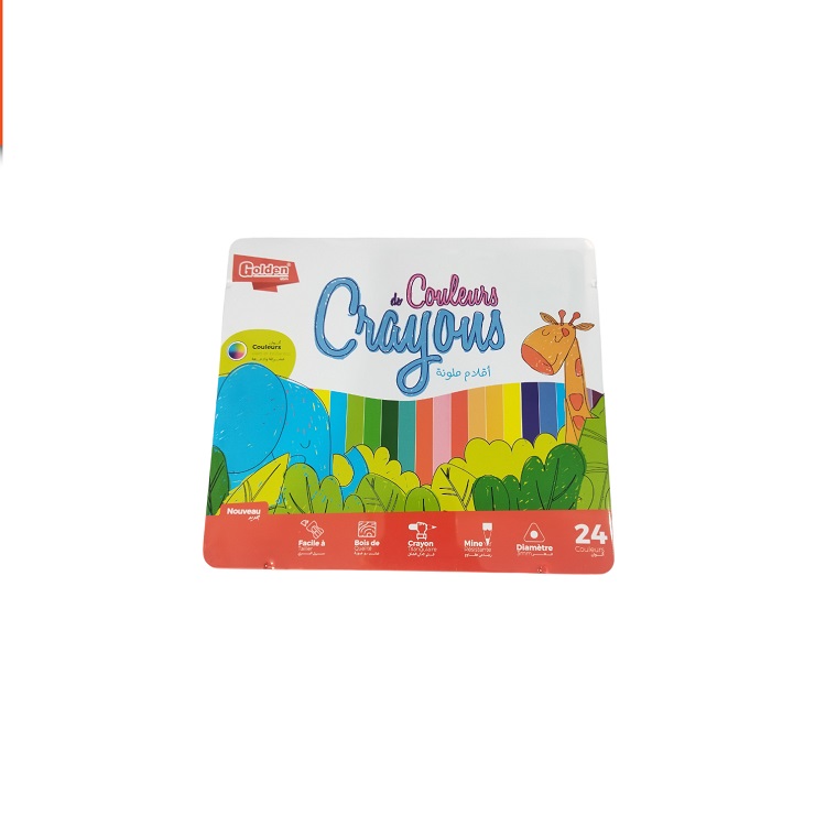 Crayons De Couleur GOLDEN Jungle Boite Métallique De 24