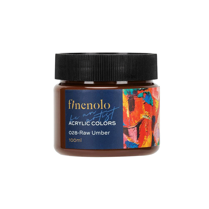 Tube Peinture Acrylique DELI 100ml Finenolo Terre d'ombre brute