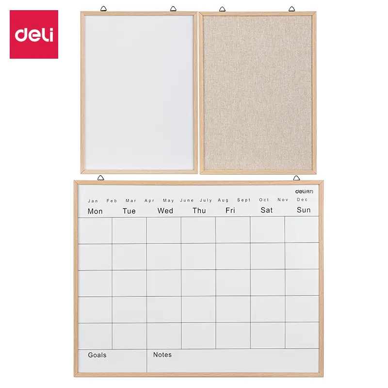 Tableau d'affichage DELI en Liège Blanc 492x730mm avec 3 Volets