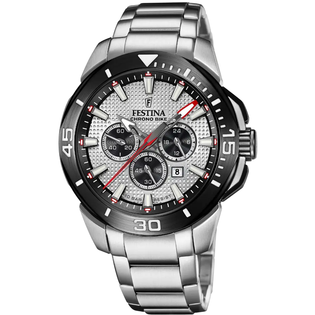 Montre FESTINA Chrono Bike F20641/1 Noir pour Hommes Bracelet Acier Gris