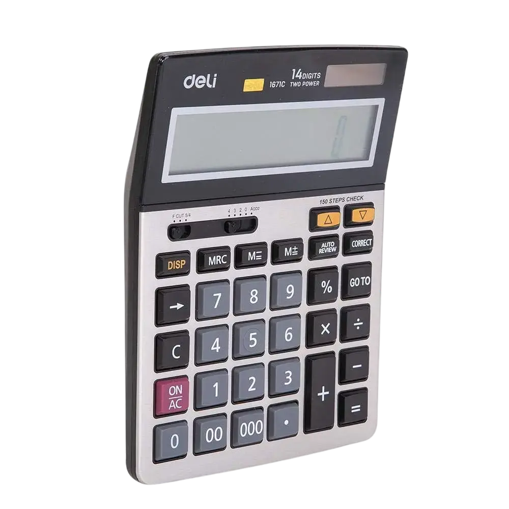 Calculatrice de Bureau DELI EM124 14 Chiffres 150 Fonctions