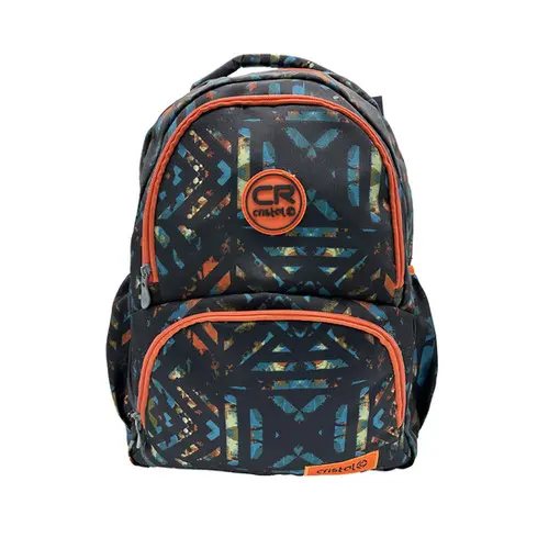 Sac à Dos Scolaire CRISTAL CR-4525 2 Compartiments Multi-motifs 18"