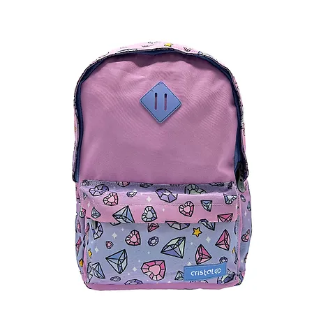 Sac à Dos Scolaire CRISTAL CR-4635 2 Compartiments Multi-motifs 17"
