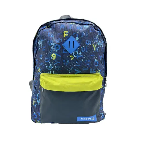 Sac à Dos Scolaire CRISTAL CR-4636 3 Compartiments Multi-motifs 17.5"