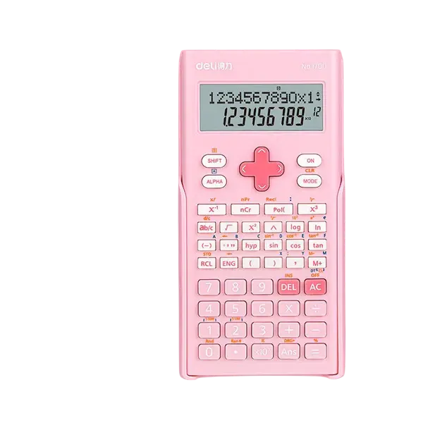 Calculatrice Scientifique DELI 240 Fonctions 10 plus 2 Chiffres 2 Lignes Rose