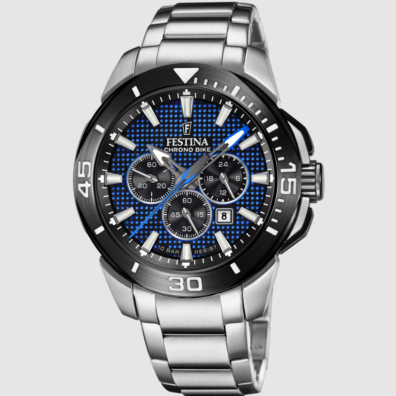 Montre FESTINA CHRONO BIKE 20641/2 pour Homme Bracelet en Acier Inoxydable Bleu