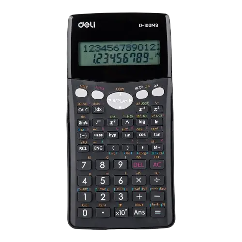 Calculatrice Scientifique DELI 300 Fonctions 10 plus 2 Chiffres 2 Lignes Gris