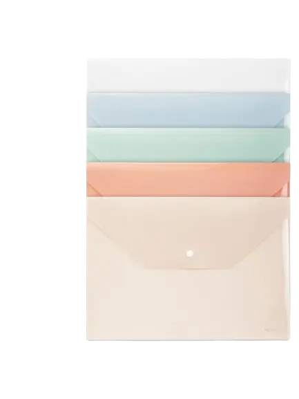 Porte Documents DELI à Bouton en PP A4 Multi-Couleurs 