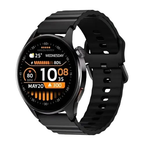 Smart Watch HAYLOU Watch 4S écran AMOLED 1.43″ HD (466×466) GPS Double Bande Multi‑Système Bluetooth 5.0 avec Appels au Poignet Capteurs Santé (Cardio, SpO₂, Rythme, Stress) Autonomie 400 mAh étanchéité 1 ATM Boîtier en Métal Couronne Tournante Noir