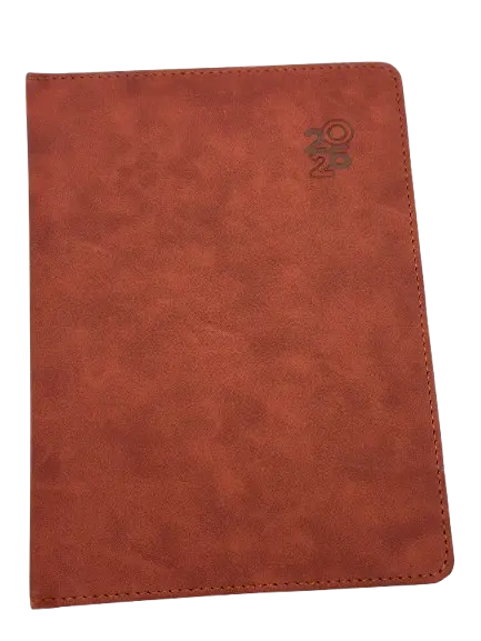 Agenda Journalier SAMBRA A5 2026 Lisse / Faux Daim  Marron 2721-MR