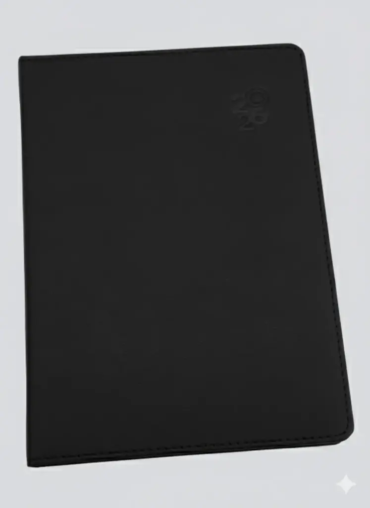 Agenda Journalier SAMBRA A5 2026 Lisse / Faux Daim Noir 2721-N 