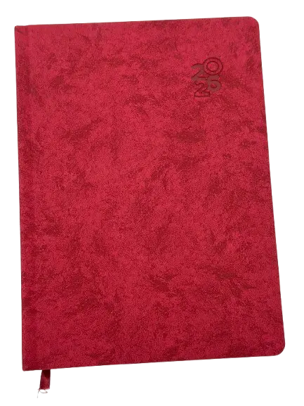 Agenda Journalier SAMBRA A5 2026 Granulée / Effet Froissé Rouge 2723-RG  