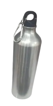 Gourde d'eau Acier Inoxydable avec Mousqueton AL SPORT 750ml Silver 