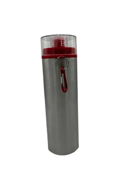 Gourde d'eau Acier Inoxydable avec Couverture Plastiques AL TRANSPARENT Screw  750ml Silver 