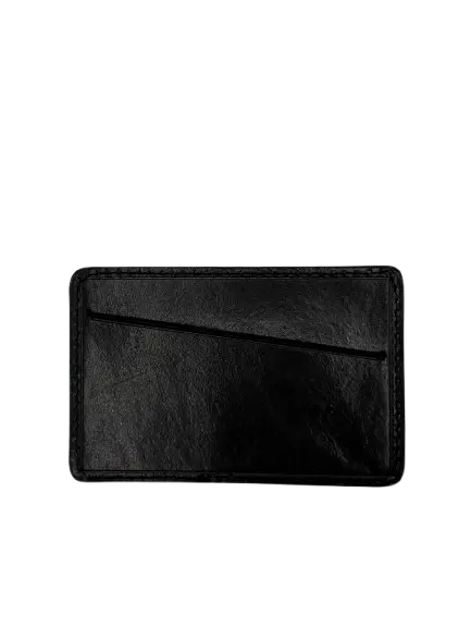 Porte Cartes Crédit  2 Fente En Cuir Noir