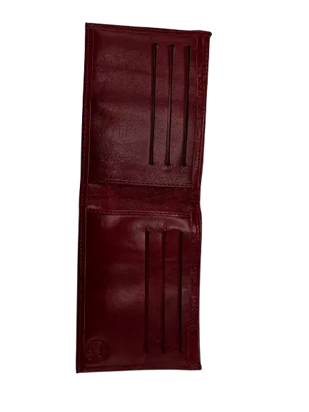 Porte Feuilles USA En Cuir Marron