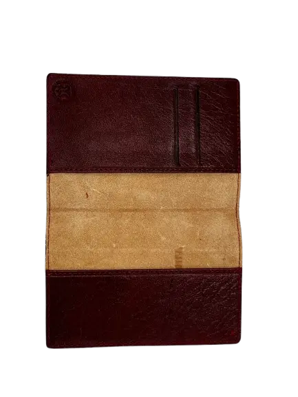 Porte Passeport 2 fentes Carte EN Cuir Marron
