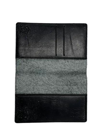 Porte Passeport 2 fentes Carte EN Cuir Noir