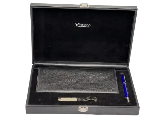 Coffret 3 Pièces Stylo Clé USB32GB Porte Chéquier Noir 