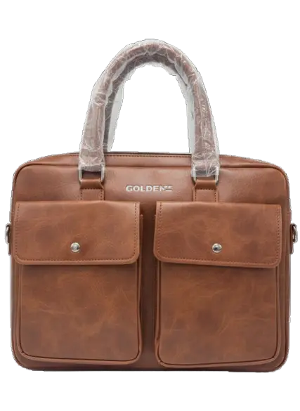 Cartable Porte PC GOLDEN 72712 37x28x7cm En simili cuir Marron