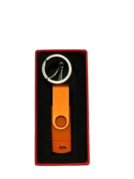Clé USB et Porte Clé 32GBG OTG avec Boite Orange