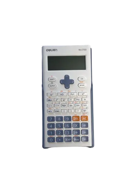 Calculatrice Scientifique DELI 240 Fonctions 10+2 Chiffres 2 Lignes Bleu et Blanc