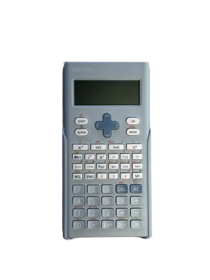 Calculatrice Scientifique DELI 240 Fonctions 10+2 Chiffres 2 Lignes Bleu Clair