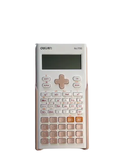 Calculatrice Scientifique DELI 240 Fonctions 10+2 Chiffres 2 Lignes Rose Clair