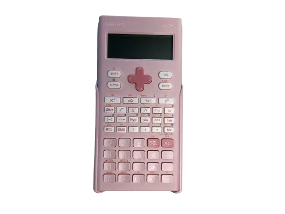 Calculatrice Scientifique DELI 240 Fonctions 10+2 Chiffres 2 Lignes Rose
