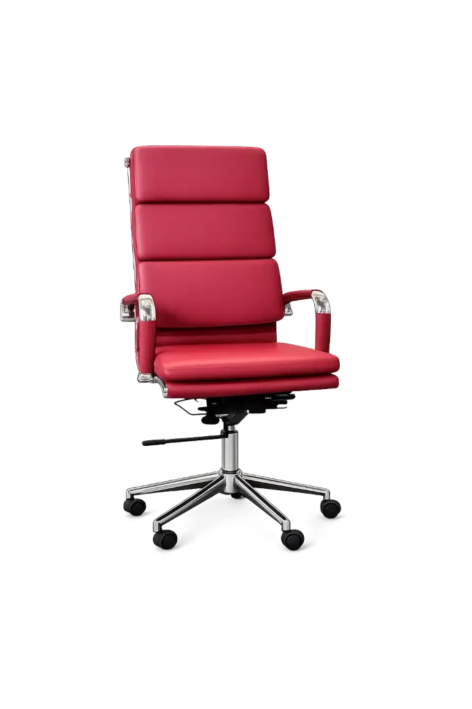 Chaise Directionnelle AURA en Simili Cuir Grenat Piètement Chromé 