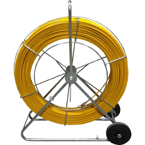 Aiguilles de Tirage de Câble Fibre Optique 11mm 200m Montée Sur Dévidoir à Roulette En Fibre De Verre Renforcée Avec Embouts de Tirage