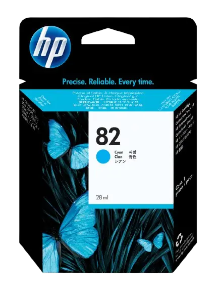 Cartouche D'encre CORALJET Cyan Compatible HP 82  pour Imprimantes Designjet 500 510 800 820 