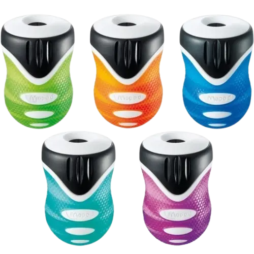 Taille Crayon Ecolier MAPED Clean Grip 1Trous avec Réservoir en Plastique Multi-Couleurs