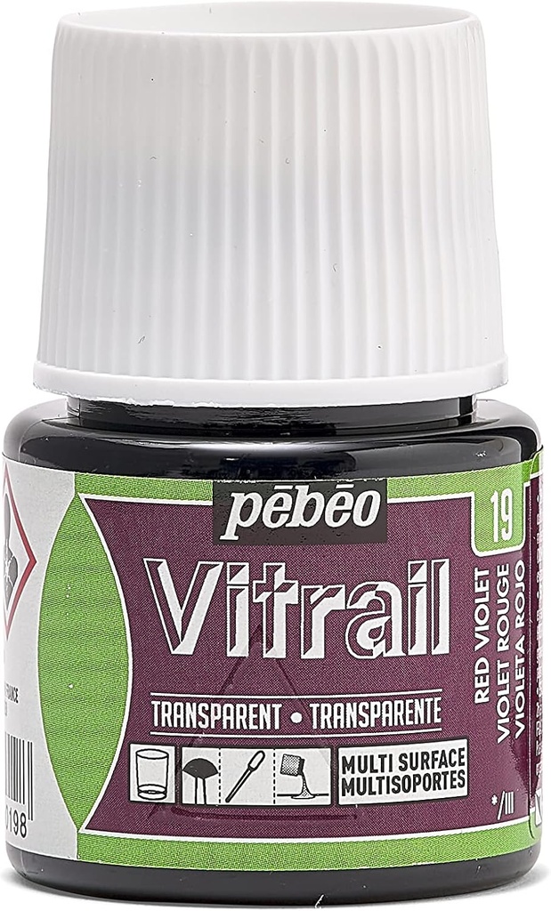 Flacon PEBEO Vitrail 45ml Violet Rouge