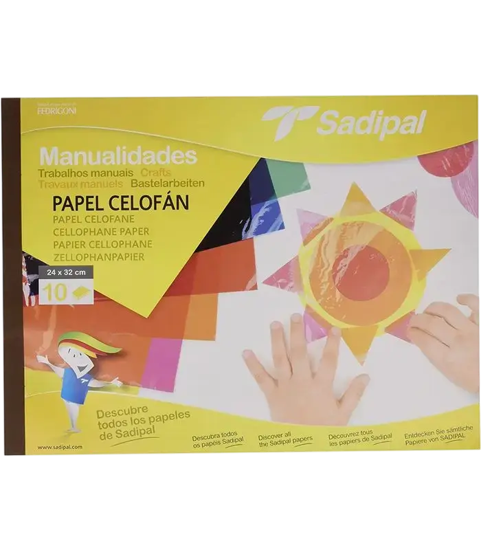 Bloc de Papier SADIPAL Cellophane de 10 Couleurs 