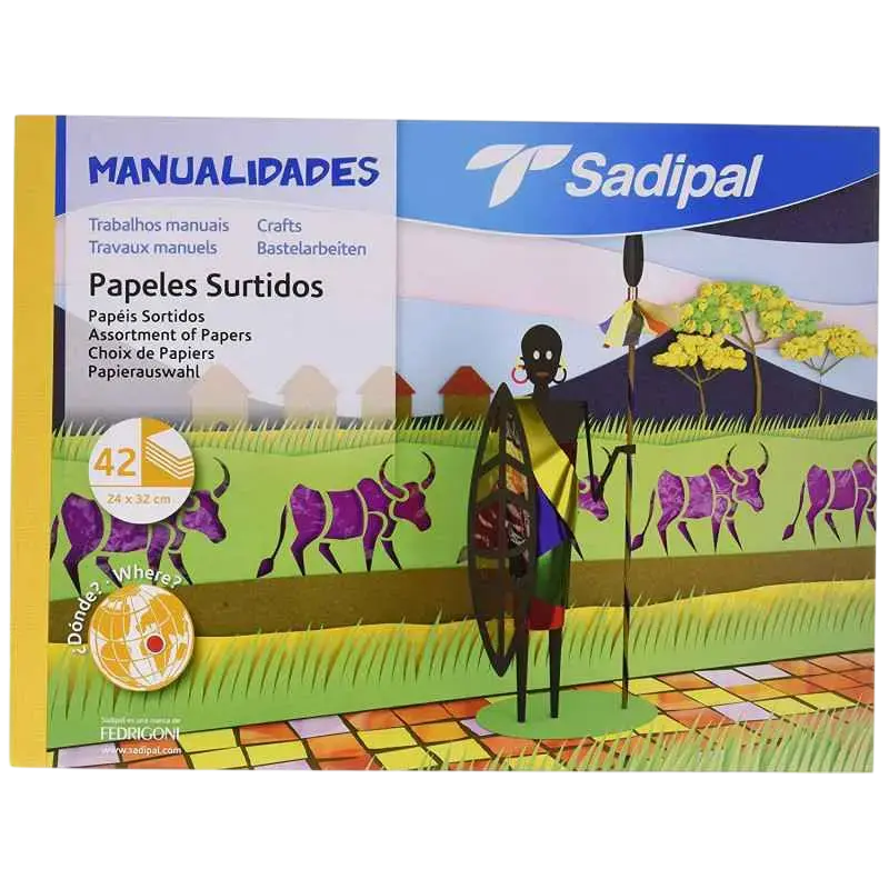 Bloc de Papier de 42 Feuilles SADIPAL Multi-Couleurs 