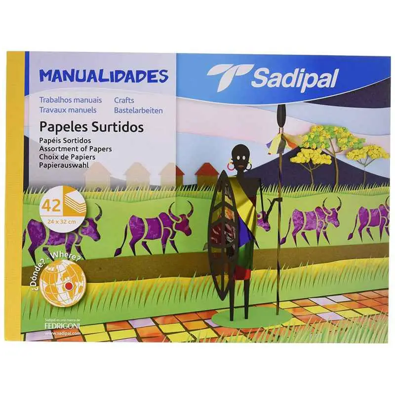 Bloc de Papier de 42 Feuilles SADIPAL Multi-Couleurs 