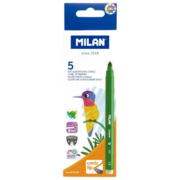 Feutre De Coloriage MILAN Lavable Boite de 18 Couleurs